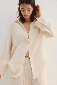 Crinkled Viscose-Blend Shirt
