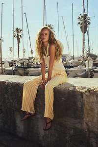 Wide-Leg Drawstring Pants