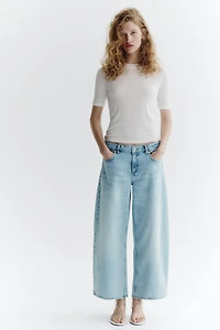 Regular-Waist Wide-Leg Ankle Jeans