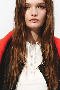 Overlocked Jersey Top