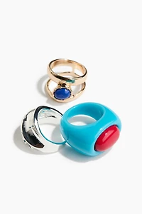 3-Pack Statement Rings
