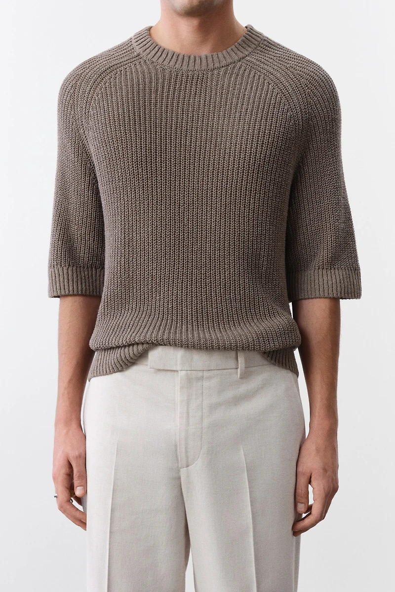 Pantalon de costume classique en lin mélangé