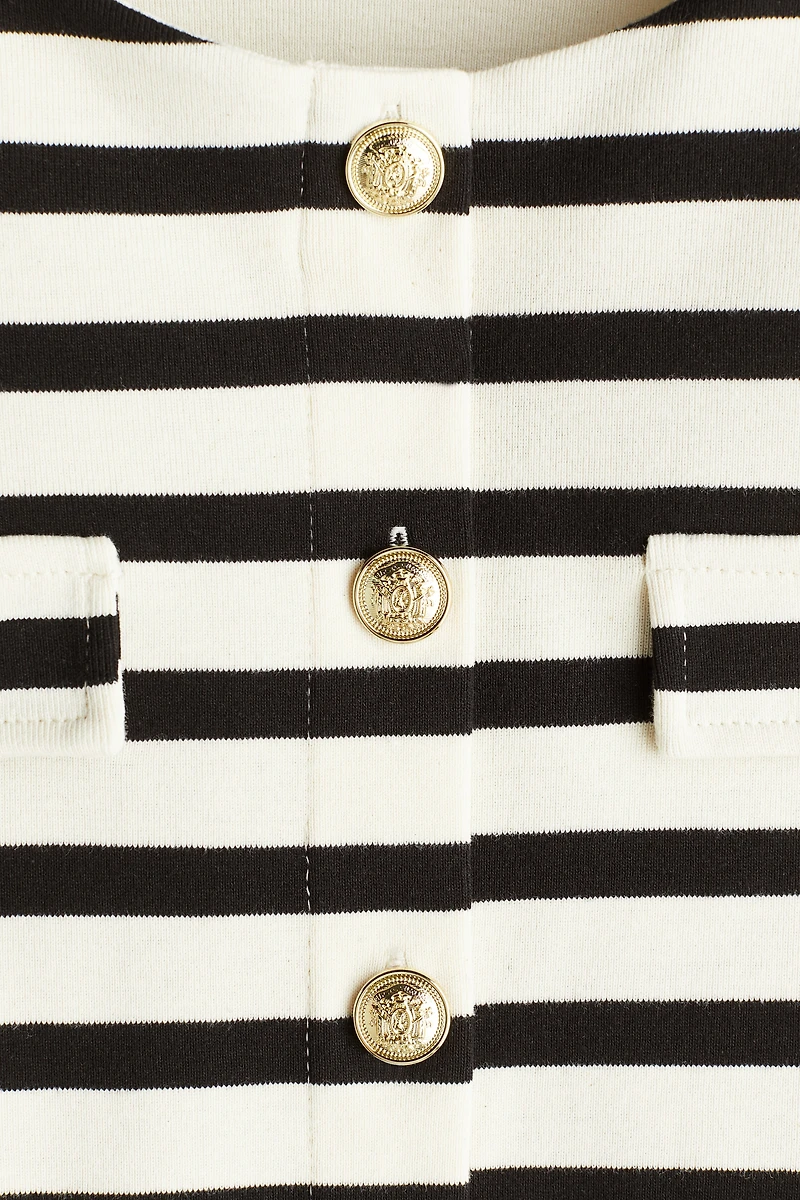 Pocket-Detail Jersey Cardigan