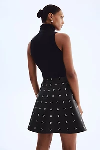 Grommet-Detail Skirt