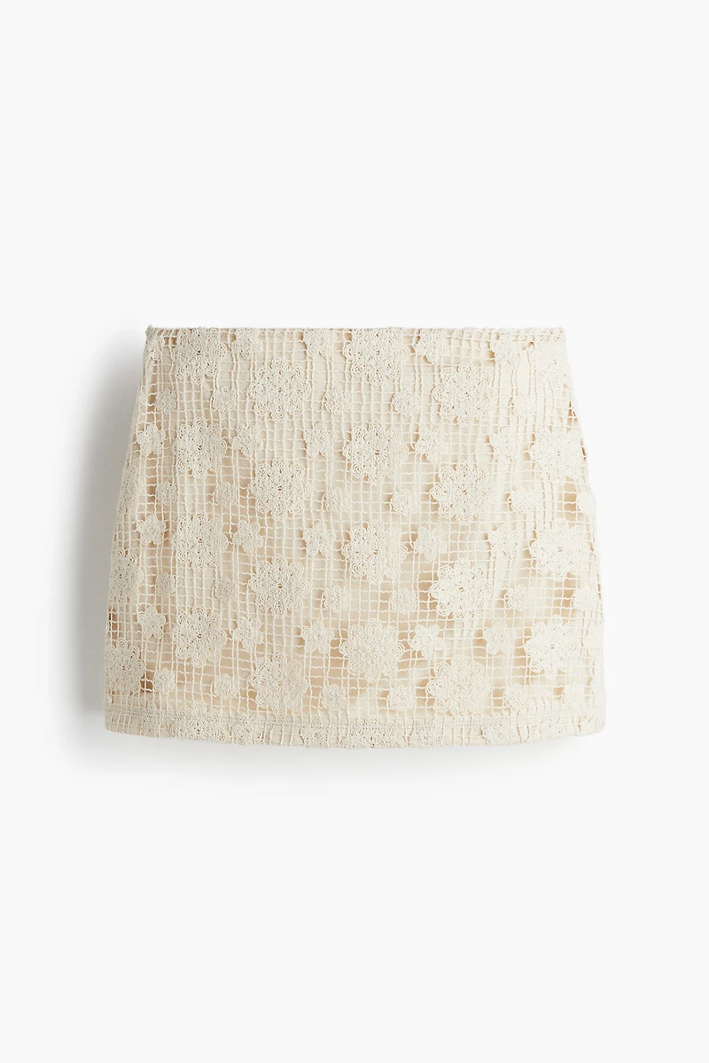 Crochet-Look Mini Skirt