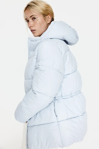 Oversized Drawstring-Waist Puffer Jacket
