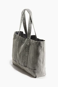 Cabas en denim à l'aspect délavé