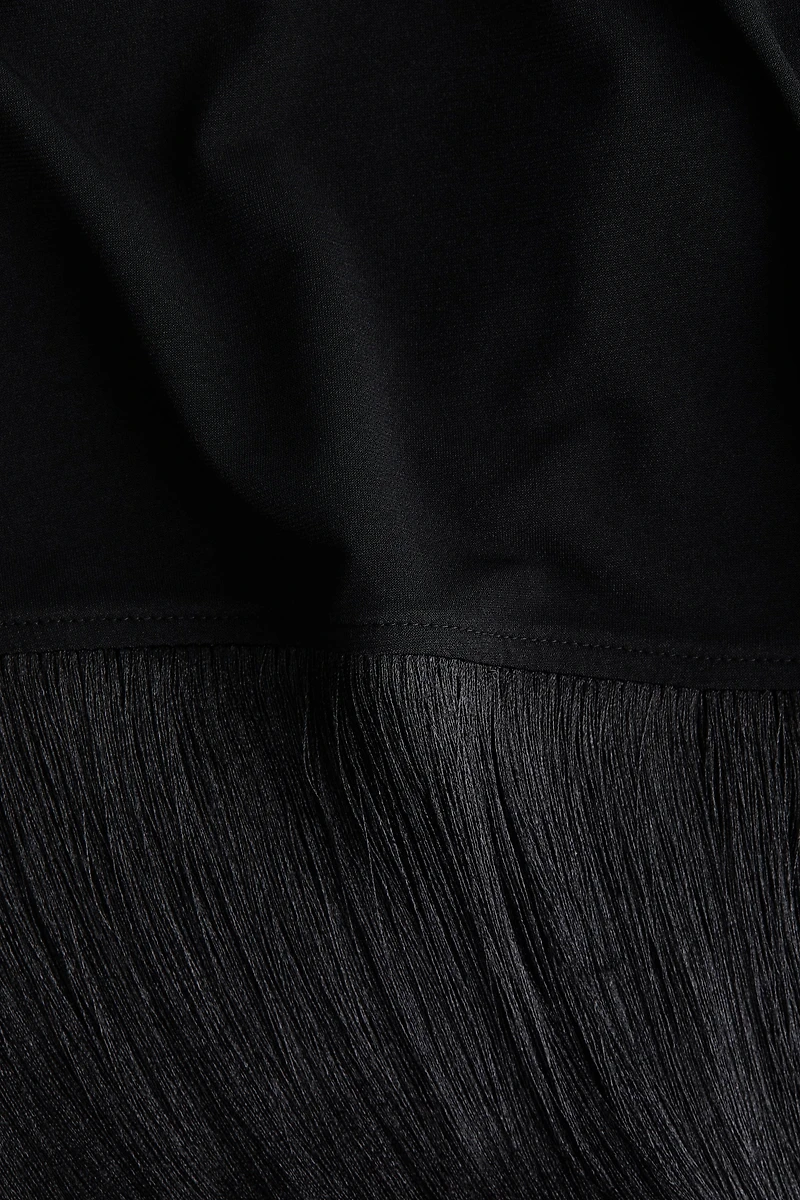 Fringe-Trimmed Jersey Pants