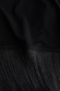 Fringe-Trimmed Jersey Pants