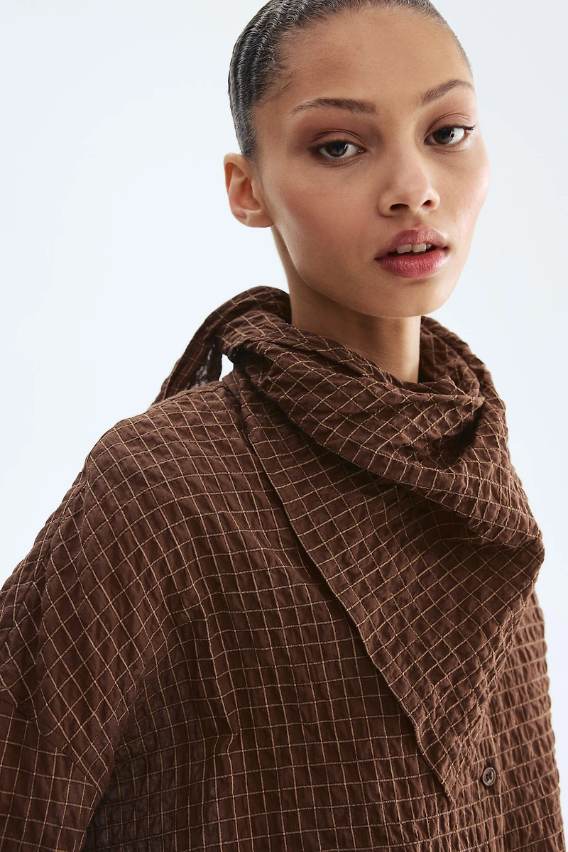 Seersucker shirt with scarf