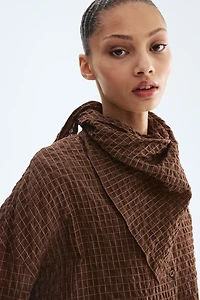 Seersucker shirt with scarf
