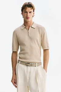 Slim-Fit Textured Polo Shirt