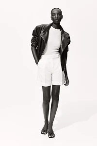 Short chic en lin mélangé