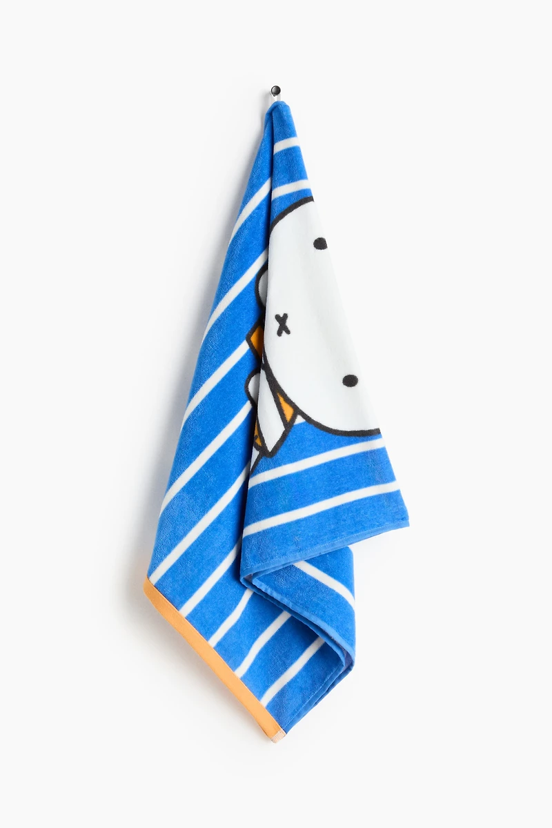 Terry Bath Towel with Printed Motif