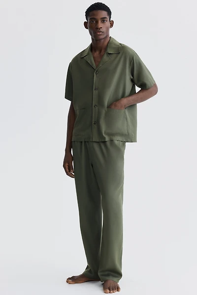 Chemise décontractée à col cubain