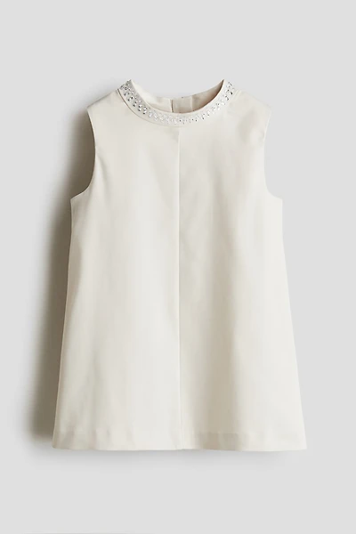 Rhinestone-Detail A-Line Dress