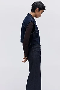 Gilet sans manches court en denim