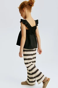 Pantalon large en tricot texturé