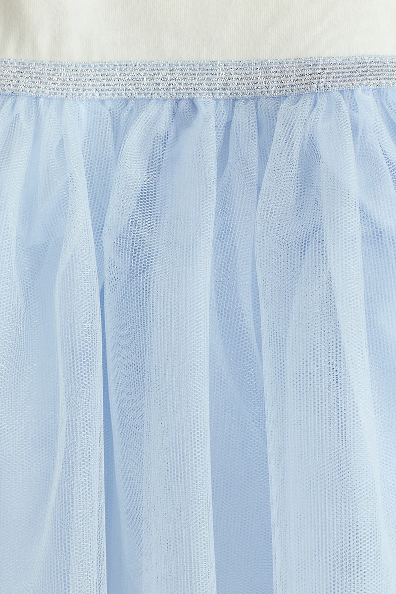 Printed Tulle-Skirt Dress