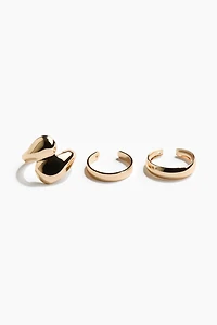 3-Pack Metal Toe Rings