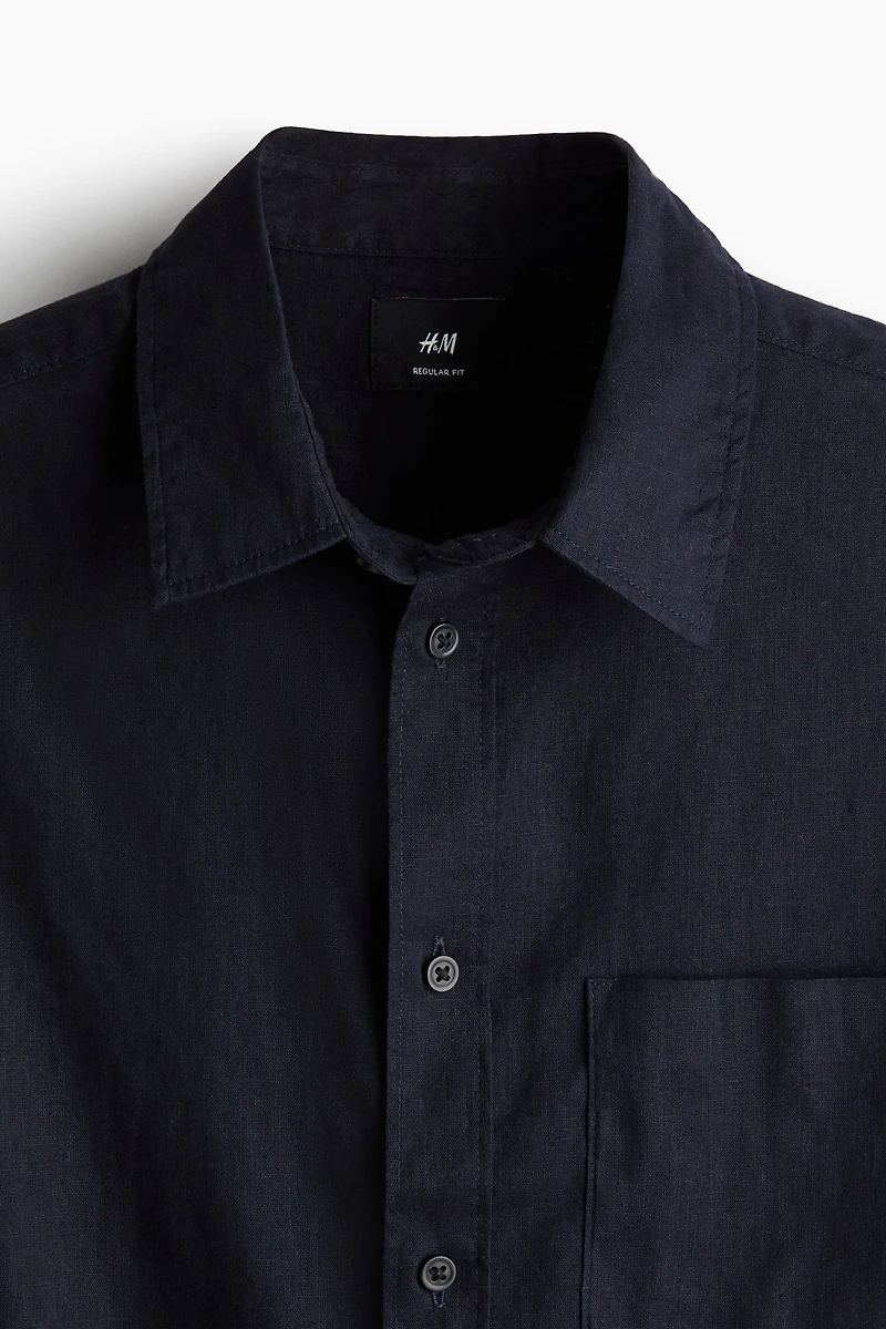 Regular-Fit Linen-Blend Shirt