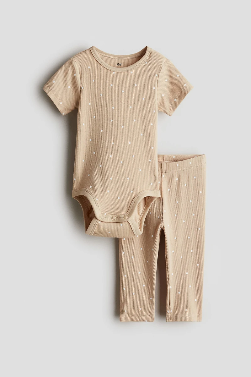 2-Piece Ribbed Cotton Set