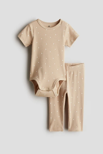 2-Piece Ribbed Cotton Set