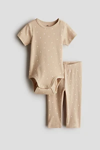 2-Piece Ribbed Cotton Set