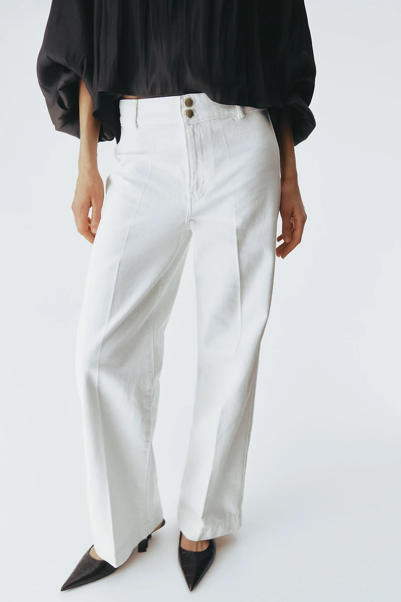 Jean large taille haute