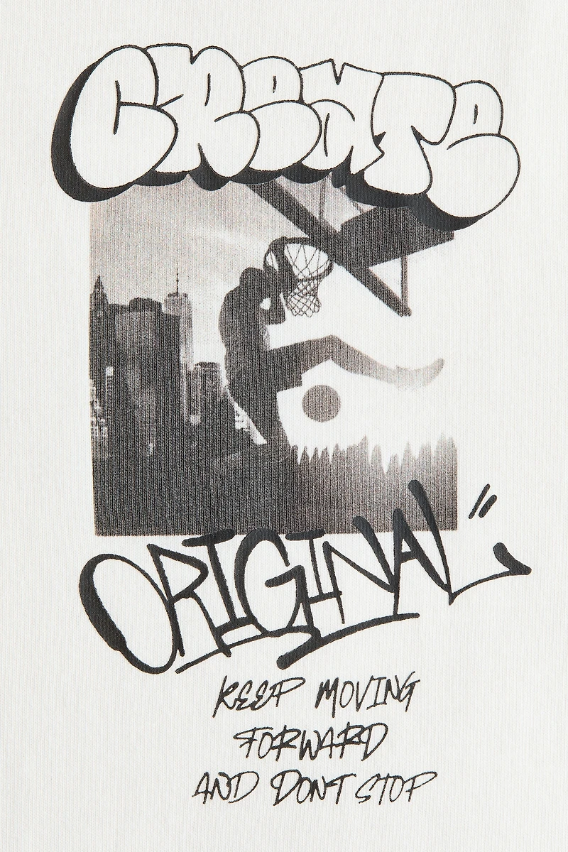 T-shirt en coton avec motifs imprimés