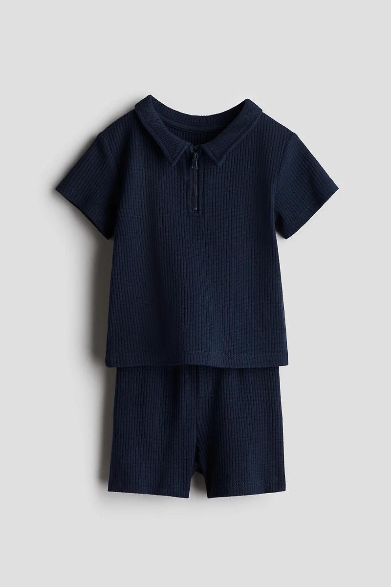2-Piece Waffled Jersey Set