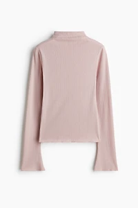 Ribbed Mock Turtleneck Top