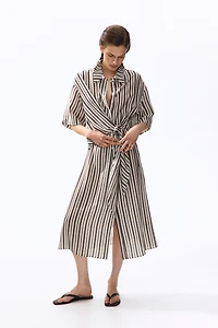 Robe chemisier avec détail à nouer