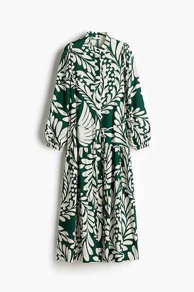 Long Puff-Sleeved Dress