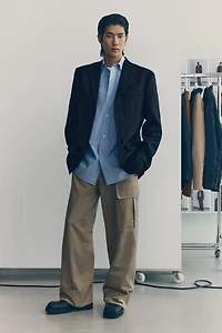 Long Single-Breasted Wool Jacket