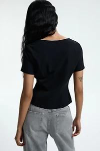 Button-Front Top