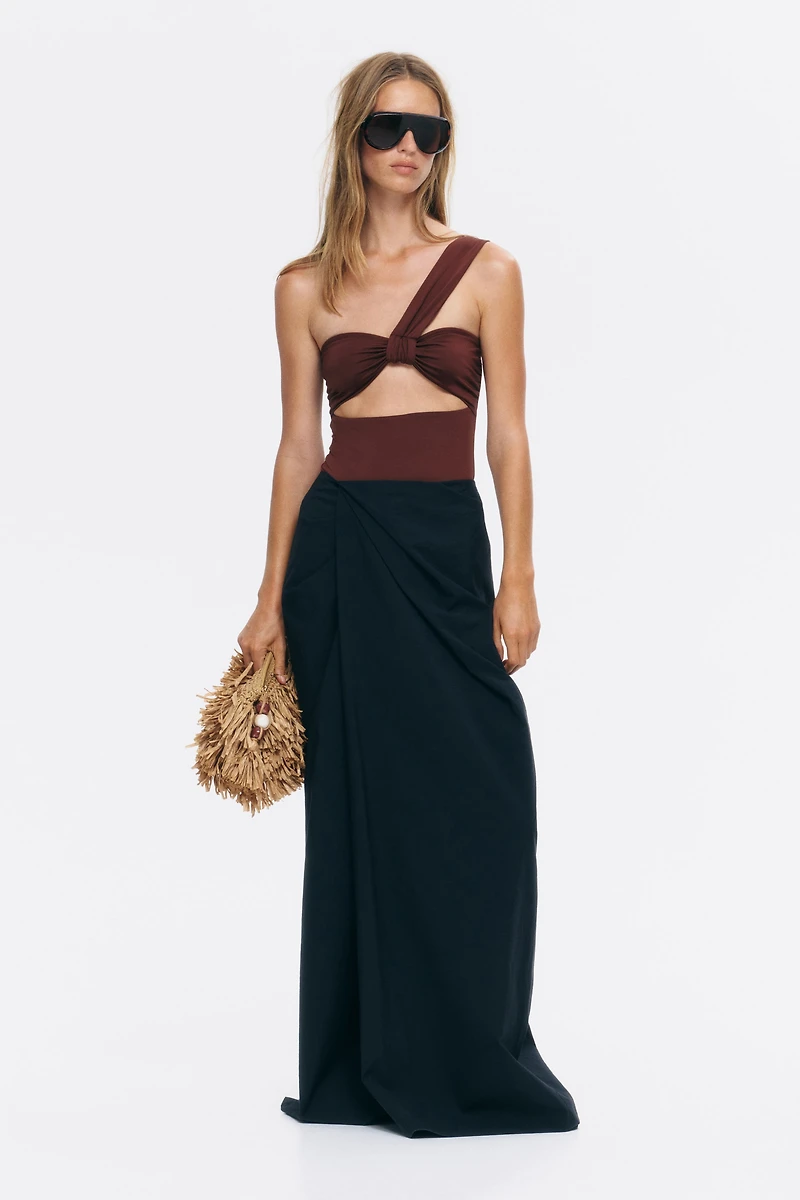 Padded-Cup One-Shoulder Swimsuit