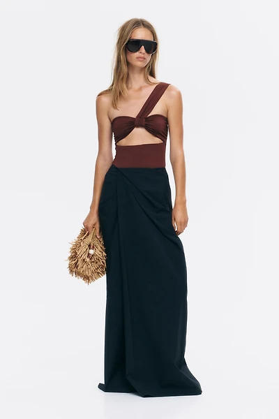Padded-Cup One-Shoulder Swimsuit