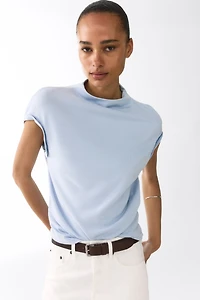 Draped Fine-Knit Top