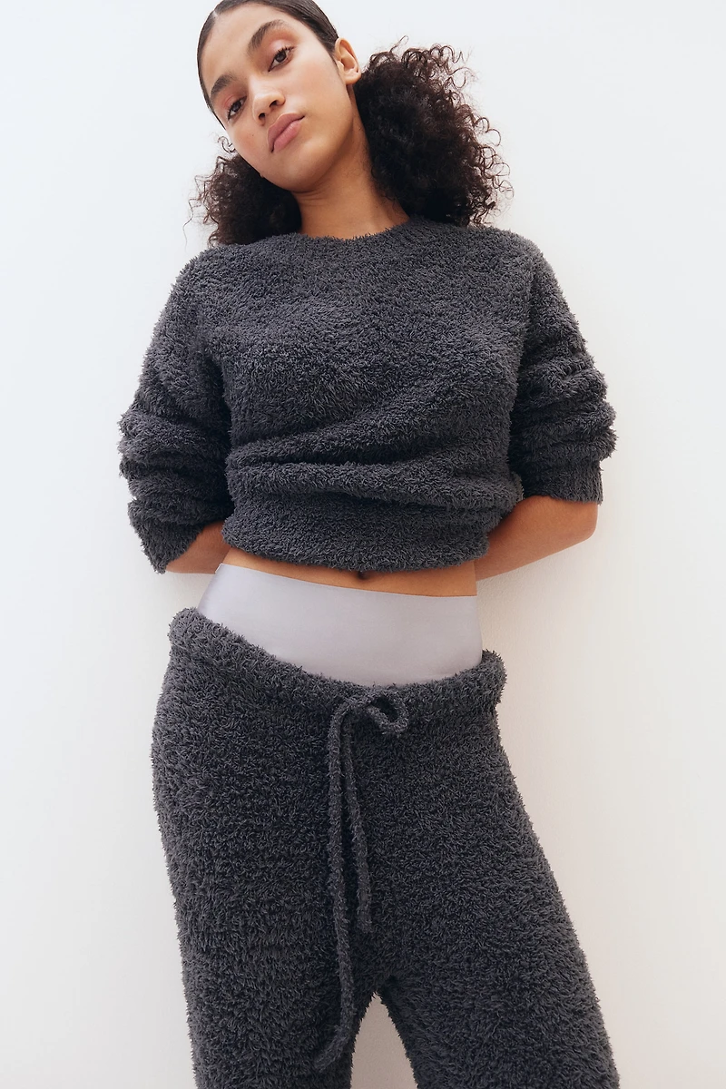 Pantalon de jogging en matière duveteuse