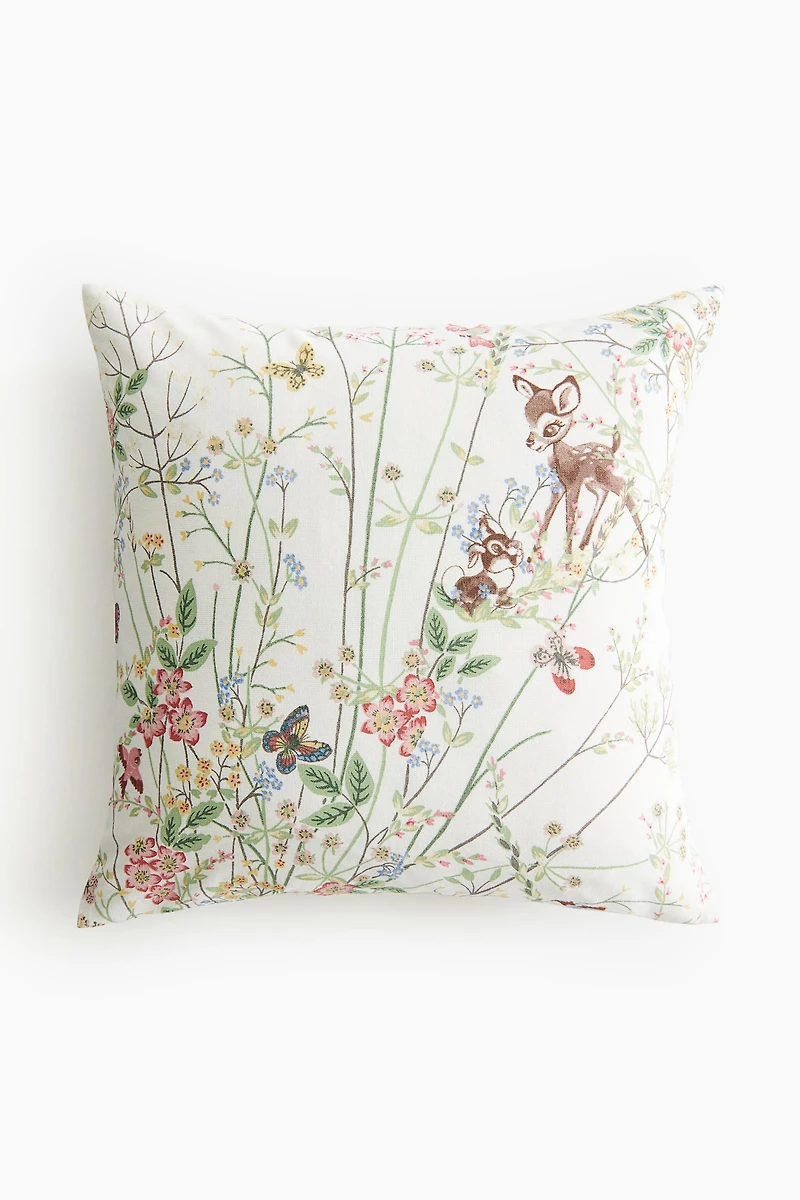 Housse de coussin en coton à motif