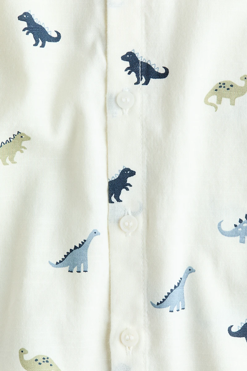 Cotton Band Collar Shirt