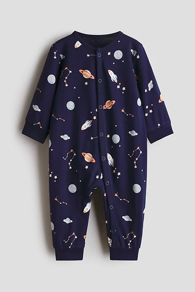 Printed Cotton Pajama Jumpsuit