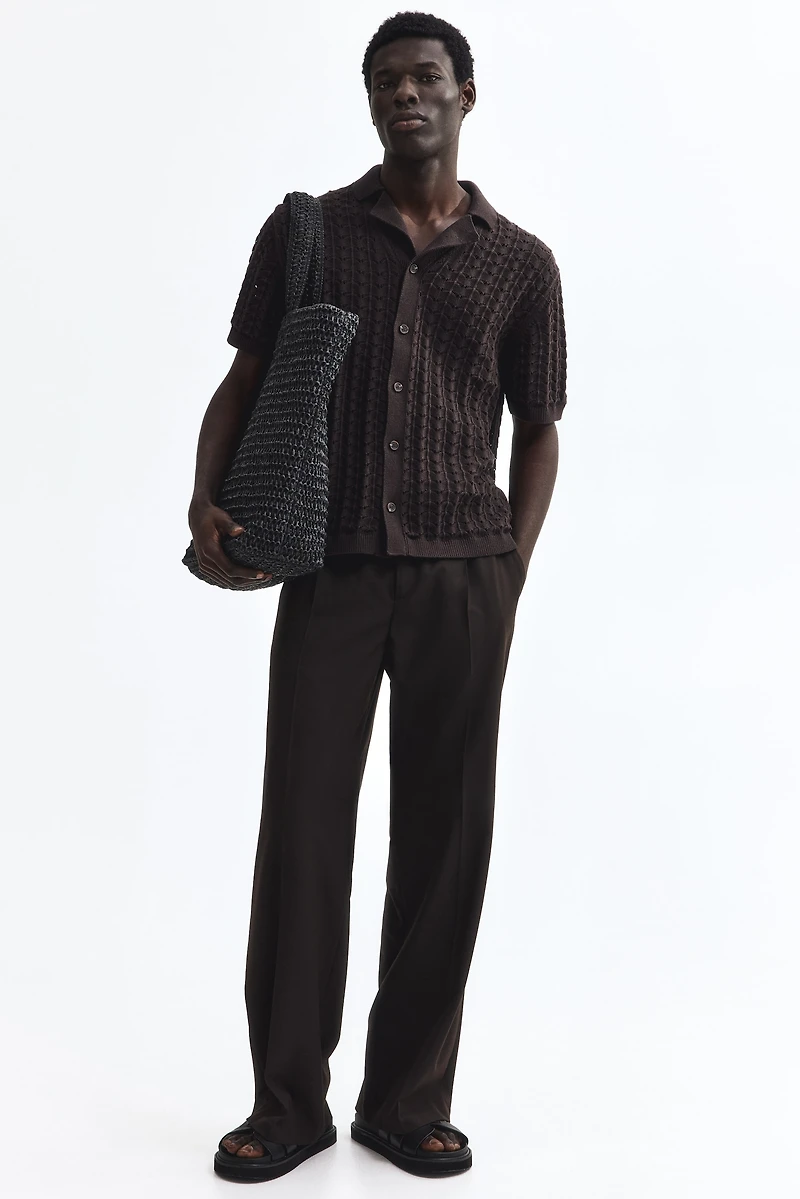 Relaxed-Fit Pointelle-Knit Resort Shirt