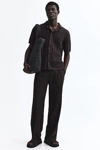 Relaxed-Fit Pointelle-Knit Resort Shirt