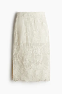 Embroidered Pencil Skirt