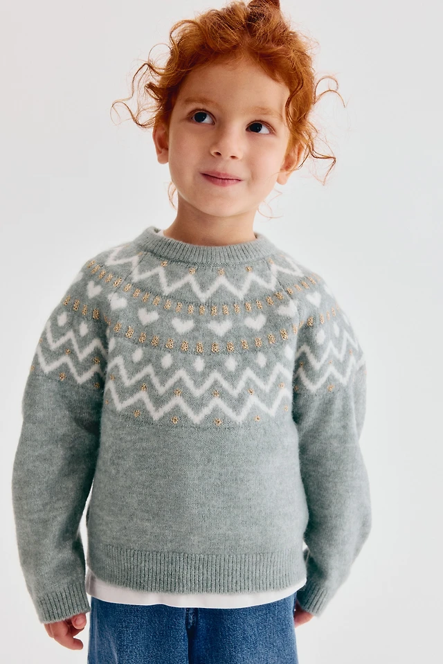 Jacquard-Knit Sweater