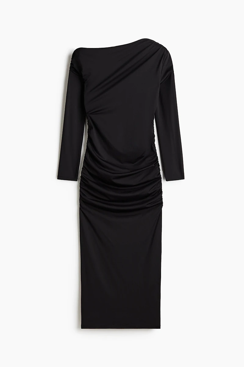 Draped one-shoulder dress