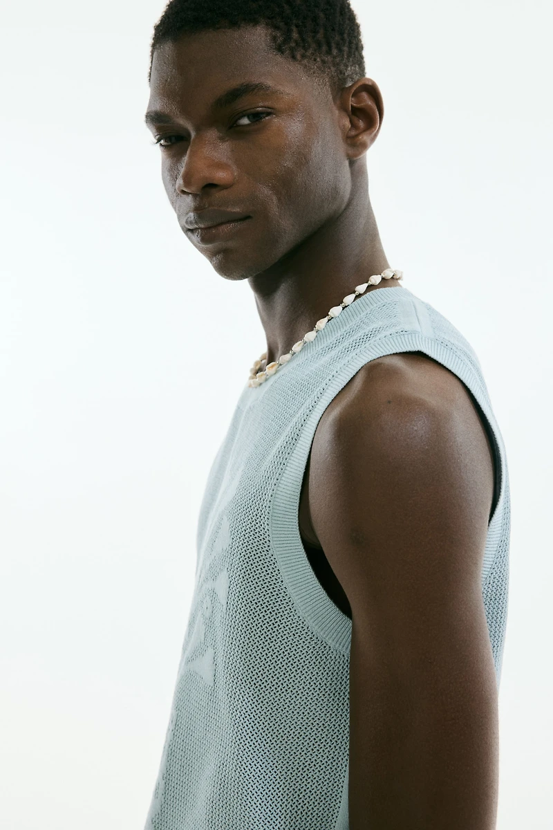 Slim-Fit Jacquard-Knit Sweater Vest