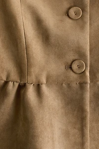 Collarless Peplum Jacket